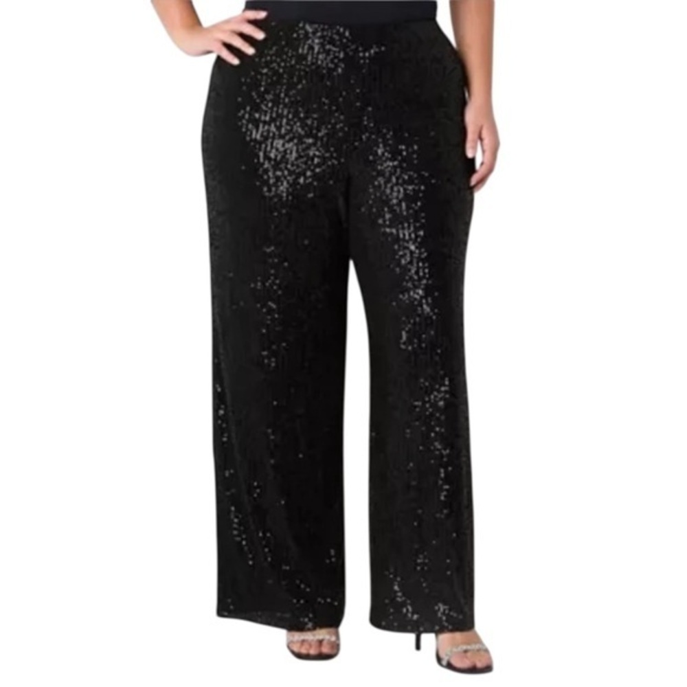 Premier Black Sequin Wide Leg Pants